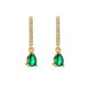 Colorful Zircon Waterdrop Pendant Hoop Earrings Fashion Jewelry For Women