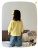 2025 Girls' Korean Style Peter Pan Collar Cardigan - Fashionable Spring/Autumn Baby Outerwear Top Set