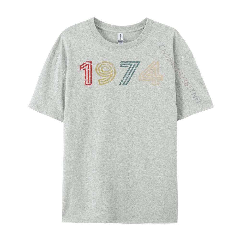Vintage 1974 Cool 50 Year Old Bday Men Women 50th Birthday Wholesale Tshirts 100 Pcs Breathable Funny Gifts Design