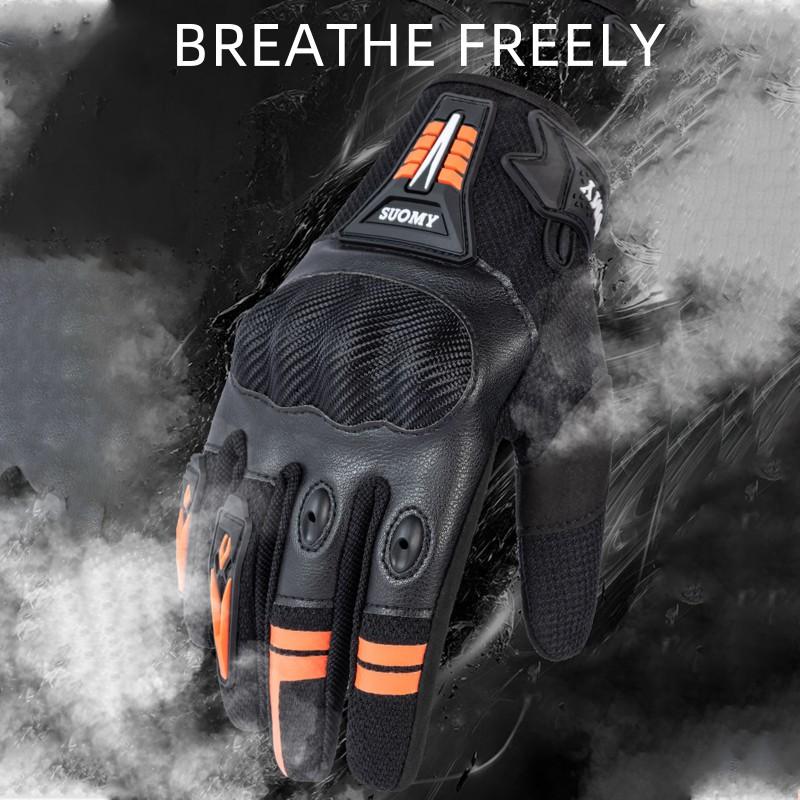 Motorcycle Riding Gloves Men Women Anti-Slip Abrasion-Resistant Breathable Short-Cuff Protective Gear Street