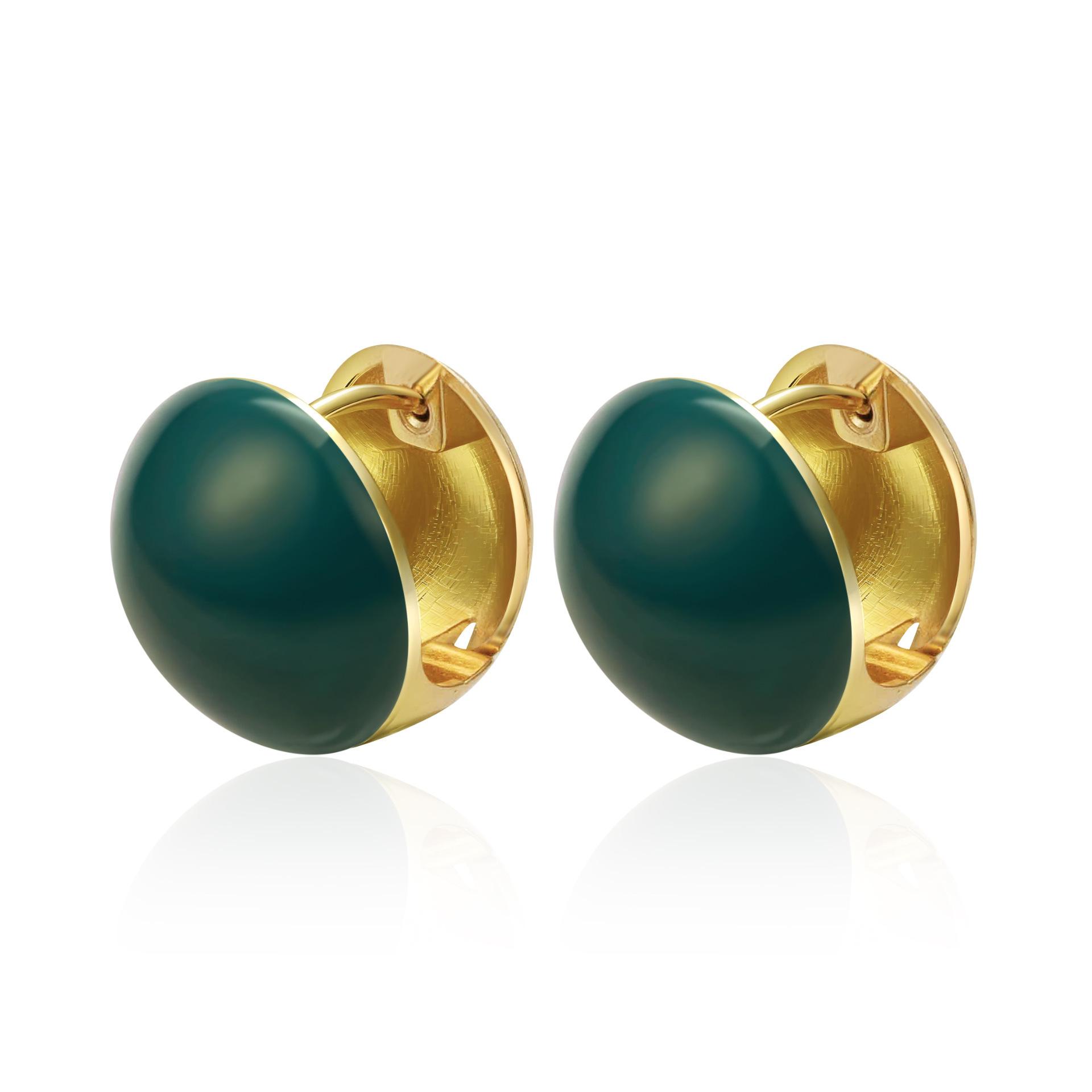 

Trend Acacia Bean Love Ear Buckles Light Luxury Versatile Design Earrings Daily Multi-color Oil Drop Earrings