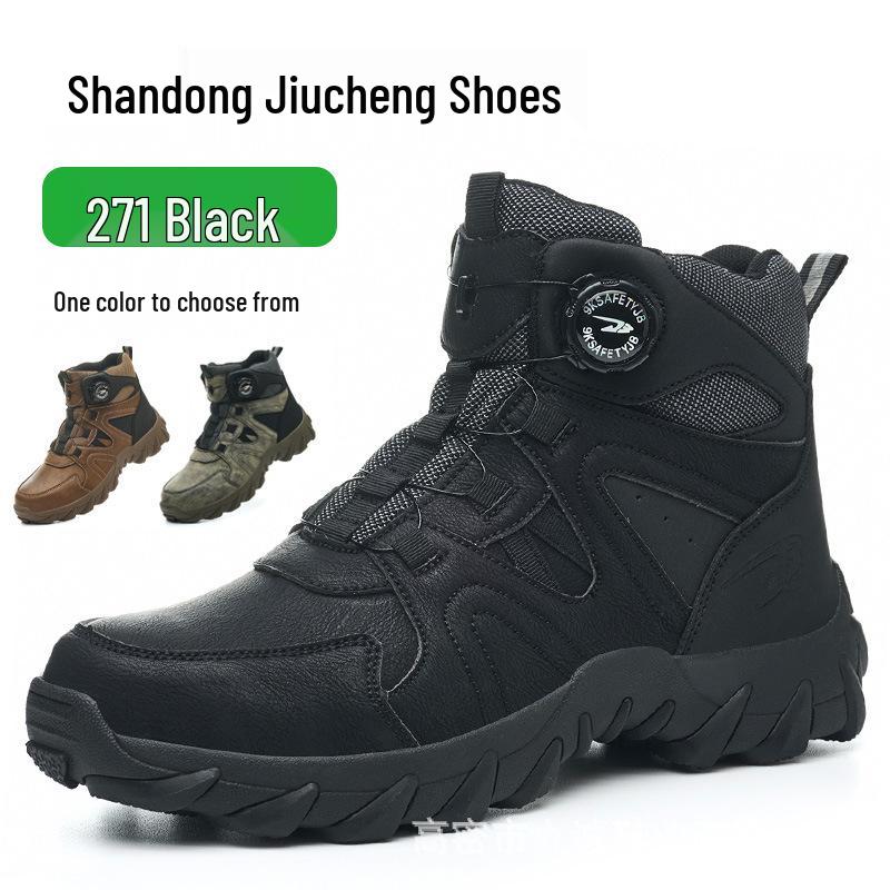 

New Men s Anti-Smash, Anti-Puncture, Non-Slip, Wear-Resistant Safety High-Top Work Shoes