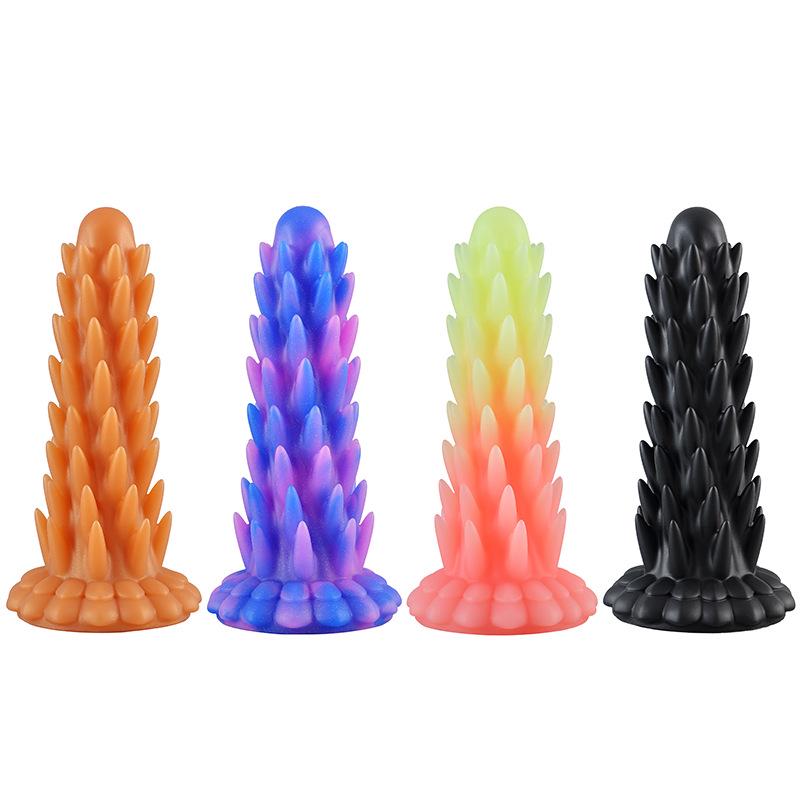 Colorful Luminous Silicone Hedgehog Anal Plug - Outdoor SM Toy for Rear Stimulation