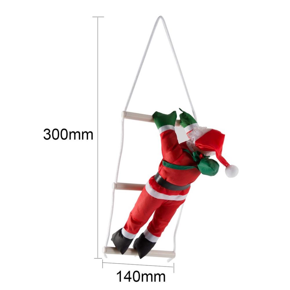 muñeco papa noel subiendo escaleras