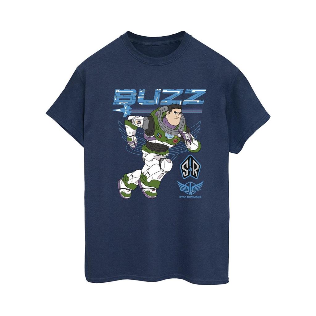 Disney Womens/Ladies Lightyear Buzz Run To Action Cotton Boyfriend T-Shirt