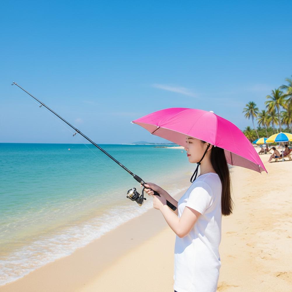 Outdoor Foldable Head Umbrella Hat Windproof Fishing Head Wearing Sunshade Rain Gear Portable Umbrella Camping Beach Head Hats