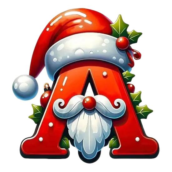 26 Letters Christmas Ornaments Personalized Santa Claus Monogram Initial Letter Xmas Tree Pendant for Tree DIY Craft Home Decor