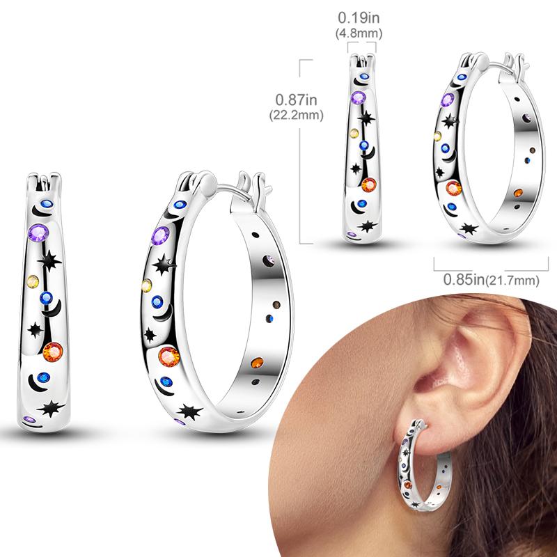 Women Earring 925 Silver Hoop Earrings Love Heart Butterfly Drop Earring Stud For Women Girls Party Jewelry Gifts