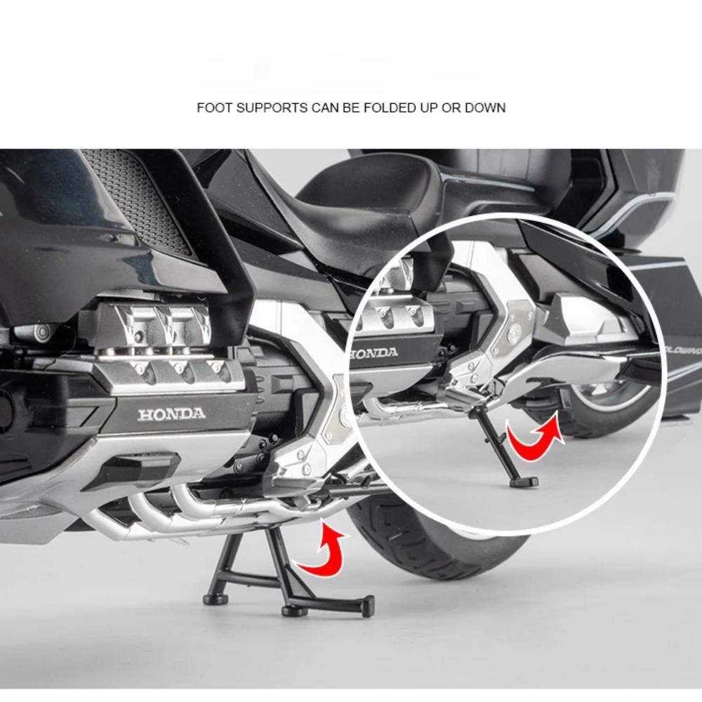 1/11 Honda Gold Wing GL800 2021 Alloy Die Cast Motorcycle Model Vehicle Collection Sound and Light Off Road Autocycle Toys Car