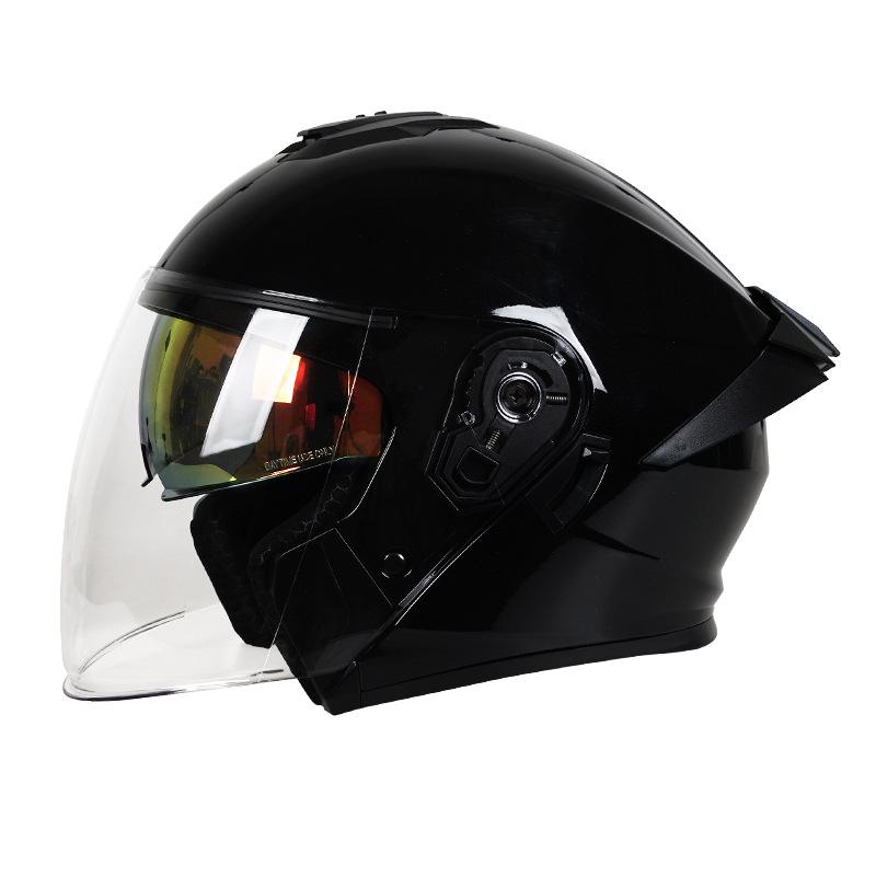 

3C Certified Dual Lens Motorcycle Helmet for All Seasons – Unisex, Half and Full Face Options for Winter Riding M (55-56 cm)