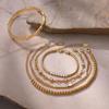 European and American Ins-Style Jewelry Titanium Steel Rhinestone Zircon Gold Simple Stackable Bracelet Plated with 18K Gold That Does Not Fade