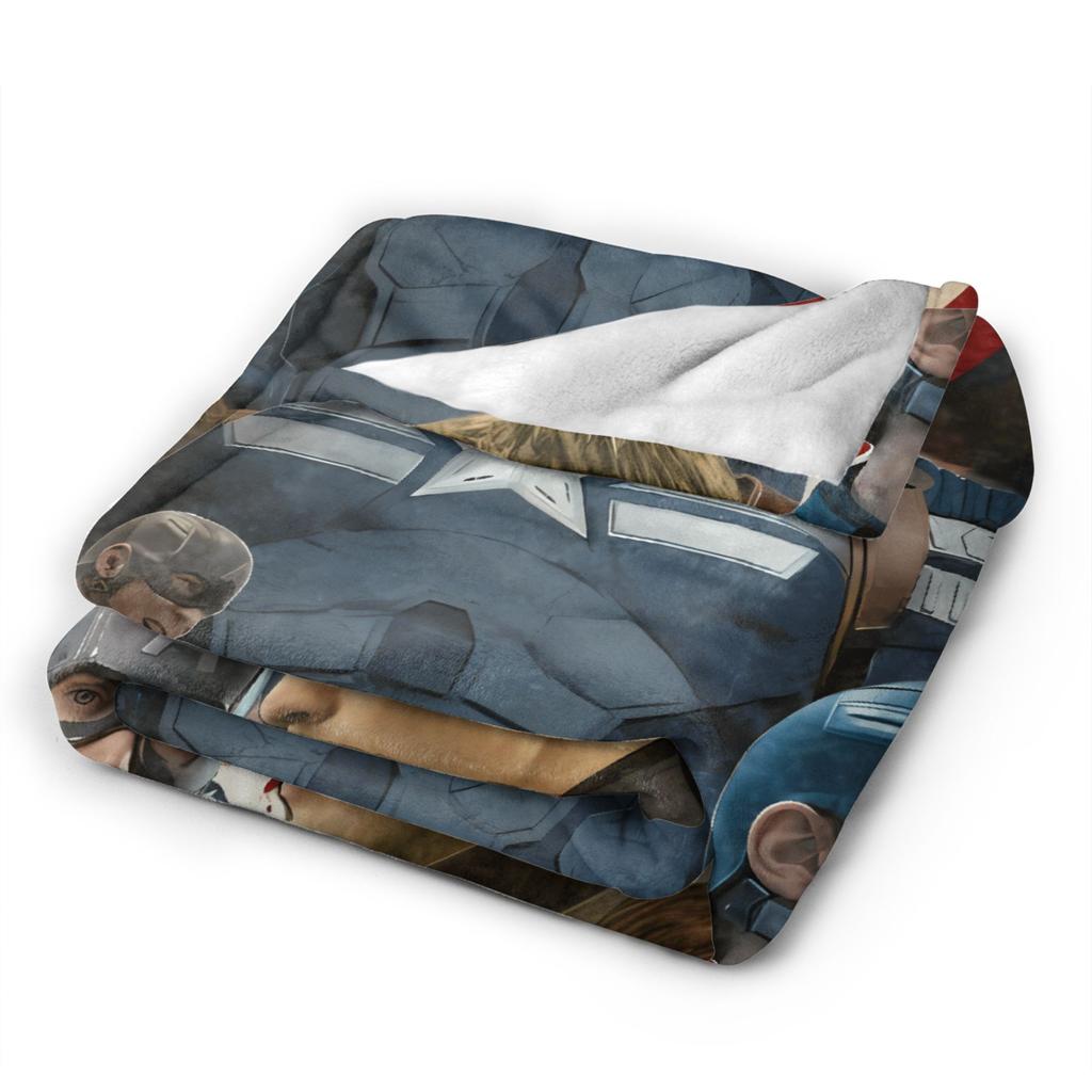 Captain America Plüschdecke Kinder Heldenfans Flanell Überwurfdecke für Sofa Sessel Super Weich Maßgeschneiderte Qualität Tagesdecke Geschenk