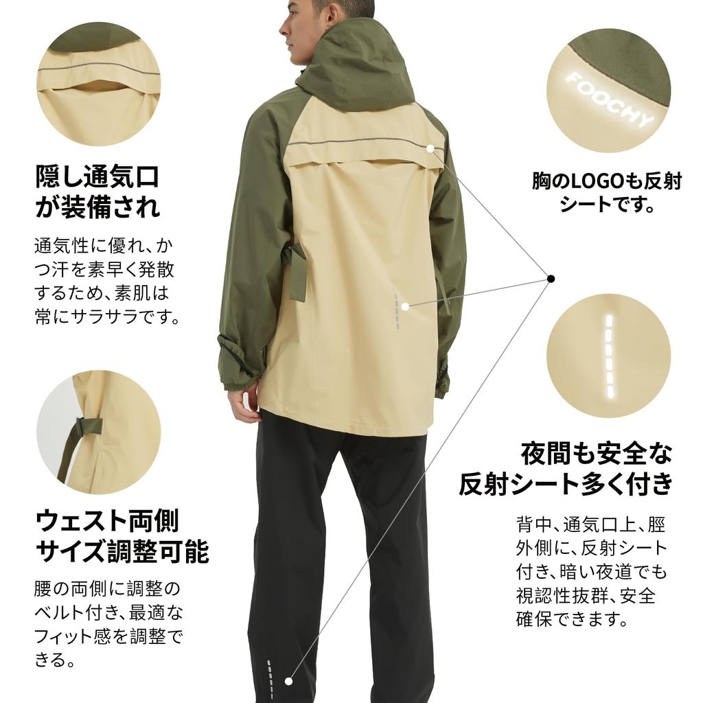 Rainwear Rain Suit Set and Golf Wear Windbreaker Mountain Parka Waterproof Raincoat Breathable Waterproof Windproof Lightweight Outdoor Golf Fishing