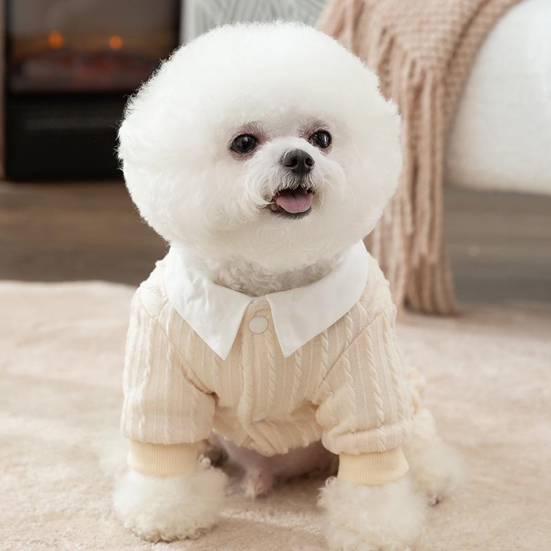 Autumn and Winter Dog Academy Wind Fresh Uniform Couple Padded Clothes Cat Two-legged JK Skirt Pet Four-legged Clothes