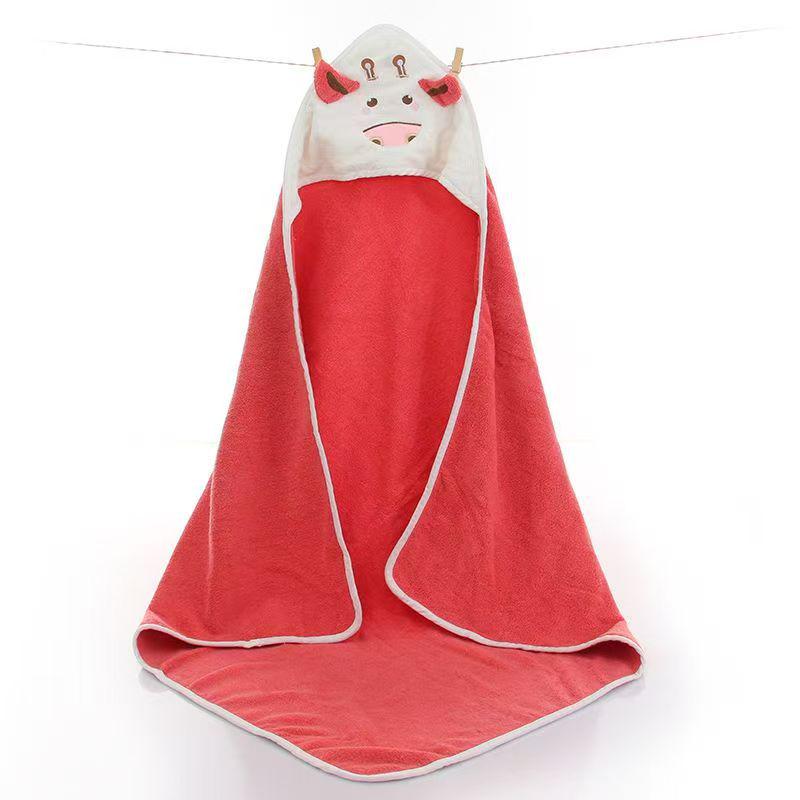 Soft Hooded Cotton Baby Cape Towel - Thick, Absorbent, & Cute Cartoon Design