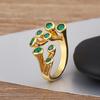 Nidin High Quality Inlaid Colorful Zircon Open Rings Adjustable For Women Men Personality Design Finger Jewelry Gift Wholesale
