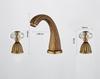 Rubinetto per Lavabo Grigio Canard Rubinetto per Lavabo da Bagno a 3 Fori a Larga Apertura Oro/Nero/Cromo Miscelatore per Lavabo Rubinetto Acqua Calda e Fredda Nuovo
