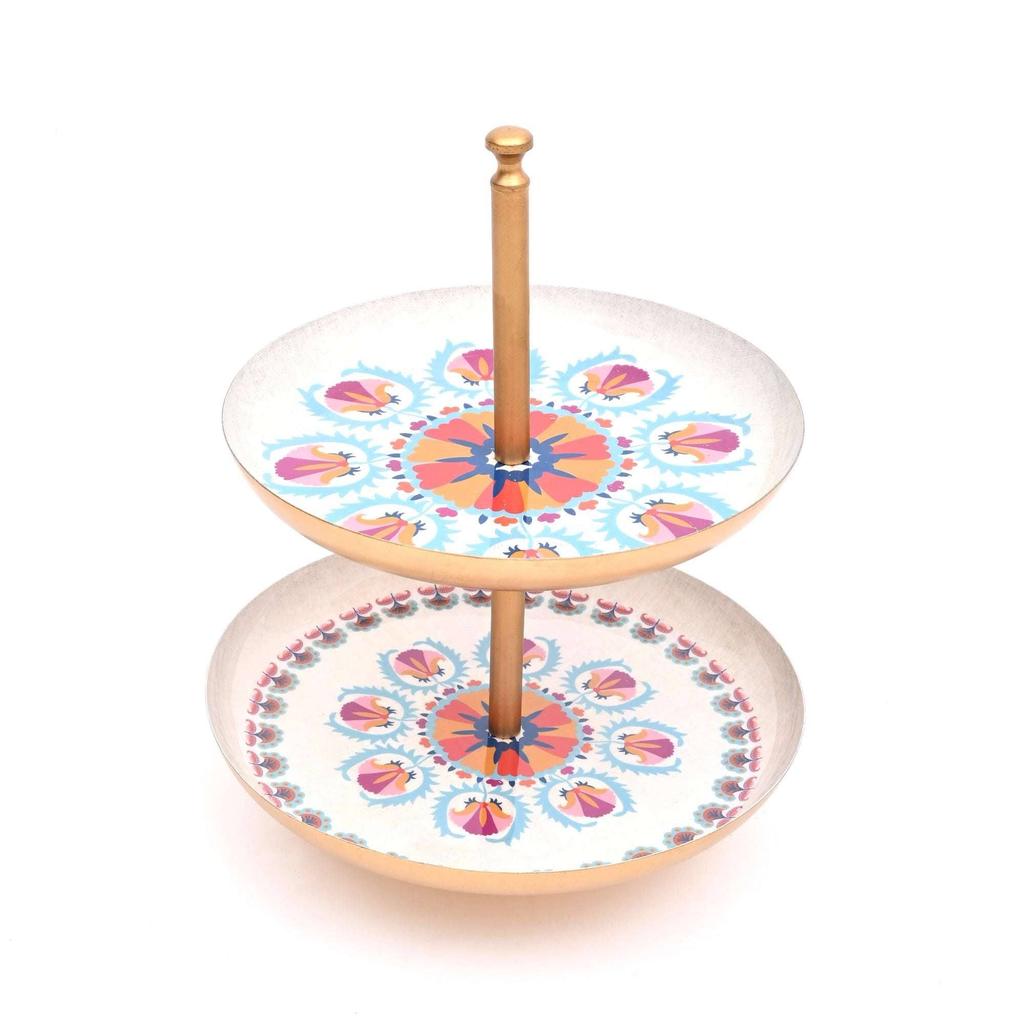 2-Tier Cake Stand -Metal Dessert Display Stand for Parties & Events