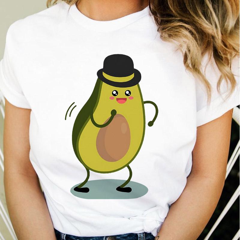 Summer Tshirt Women Cute Avocado Yoga Kawaii Clothes Ladies Tees Tops Graphic Printed Streetwear Kawaii T Shirt Female T-Shirt