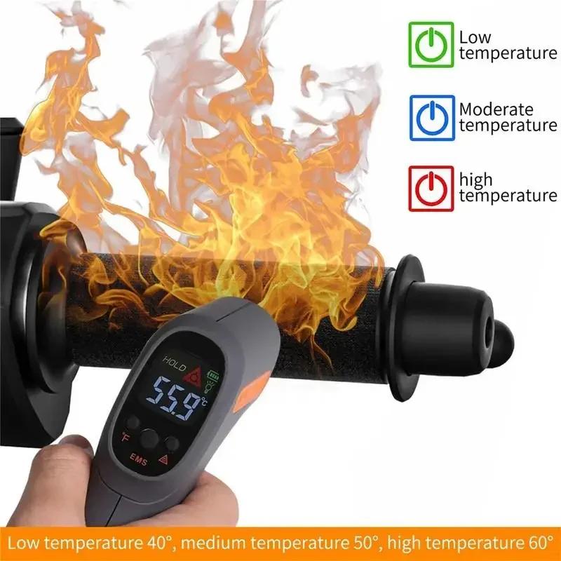 Winter Motorcycle Electric Heating Handle Grip 12V Intelligent Heated Handlebar Grip Cover With 3 Gear Control For Motorcycle