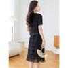 Elegant French Style Rhinestone V-Neck Dress