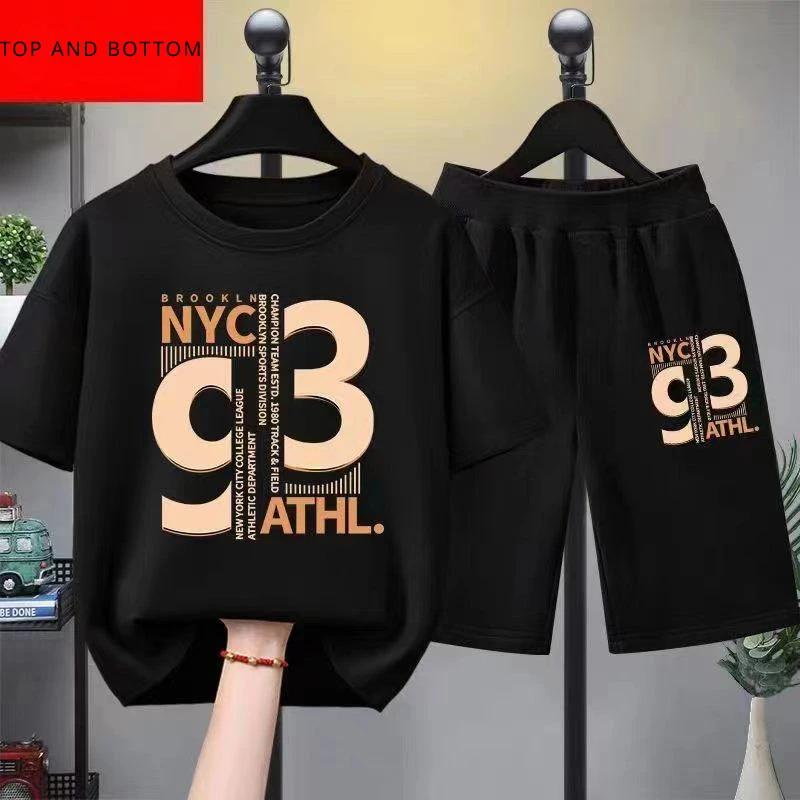 Summer Baby Boy Clothes Set Children Girls Letter Printed T-shirts and Shorts 2 Pieces Suit Kid Casual