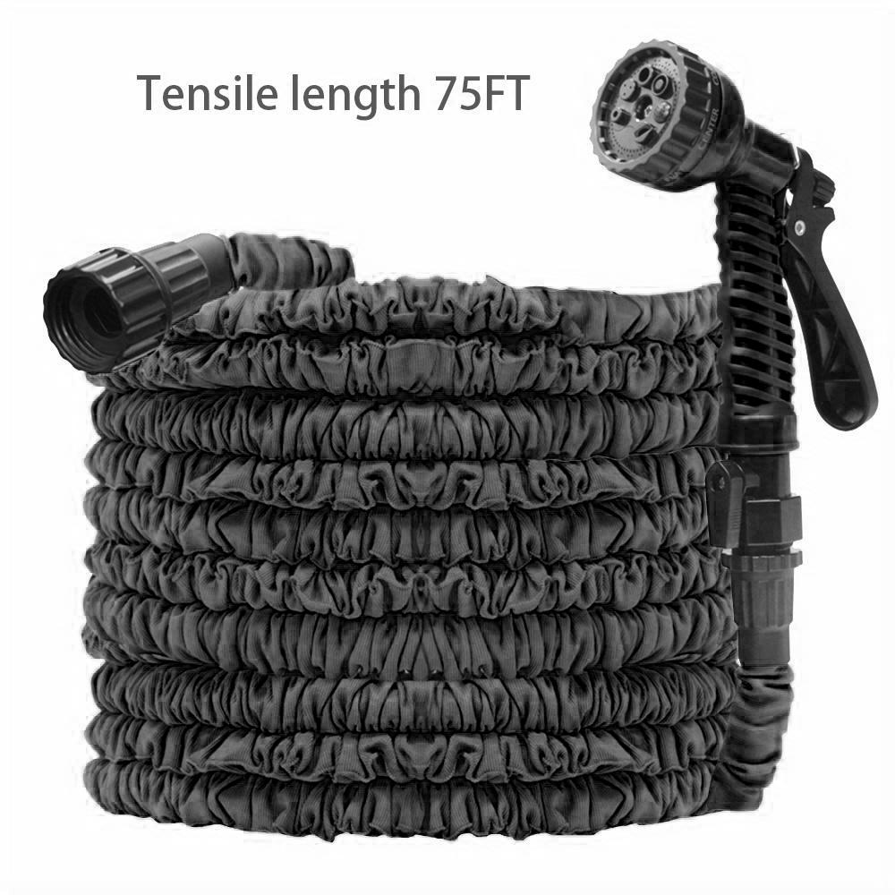 

Сверхпрочный 3/4 Телескопический садовый шланг - Шланг для мойки автомобиля высокого давления с пистолетом, Всесезонный резиновый шланг для газона/двора 75ft,22.86m