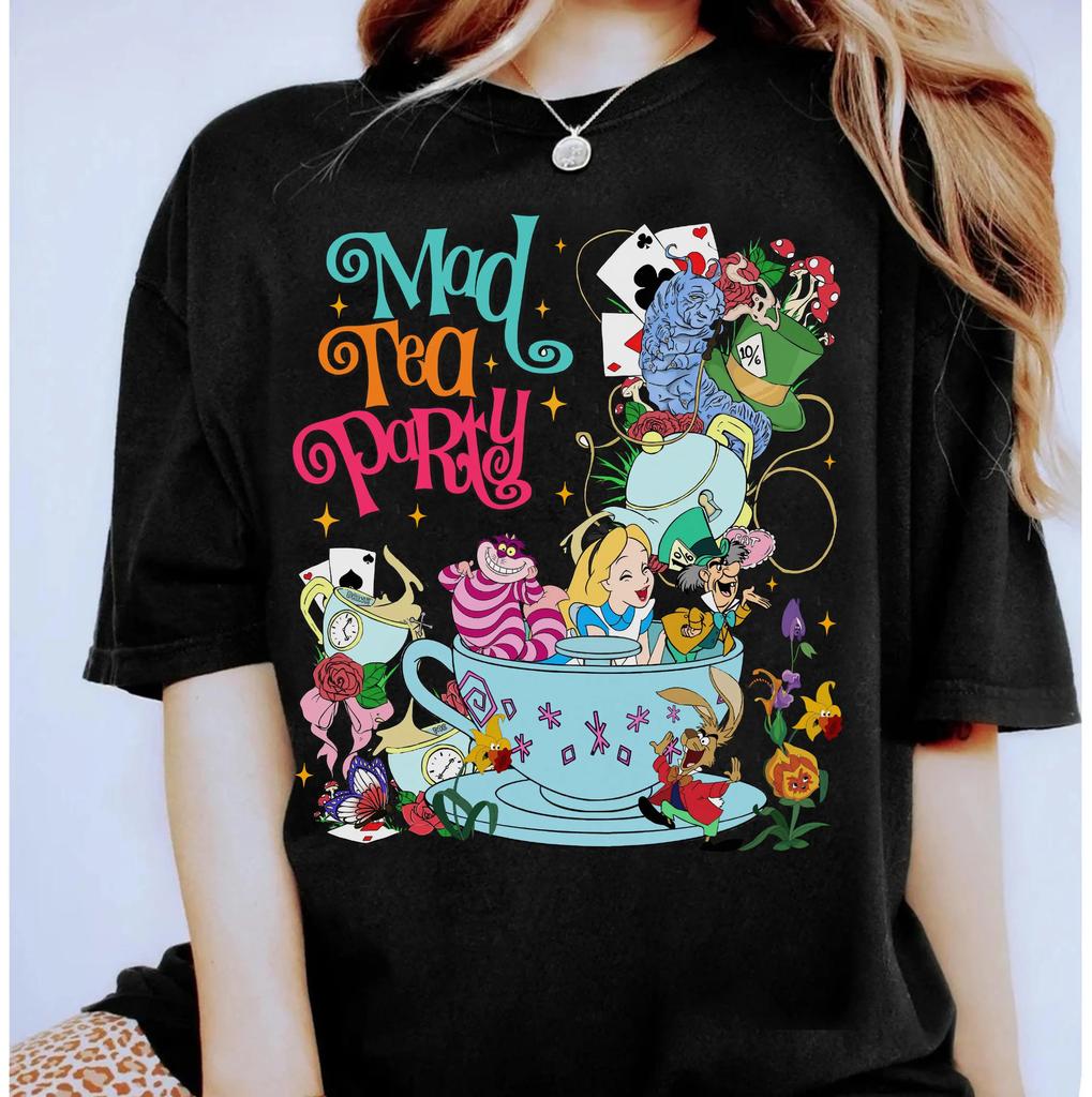 2026 Summer Alice In Wonderland Graphic Tshirt Unisex Unisex Fashion Cotton Quality Casual Loose Short Sleeve Classic Unisex