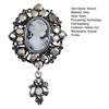 Women Brooch Retro Victorian Human Profile Rhinestone Decor Anti-slip Hollow Out Suit Coat Collar Hat Scarf
