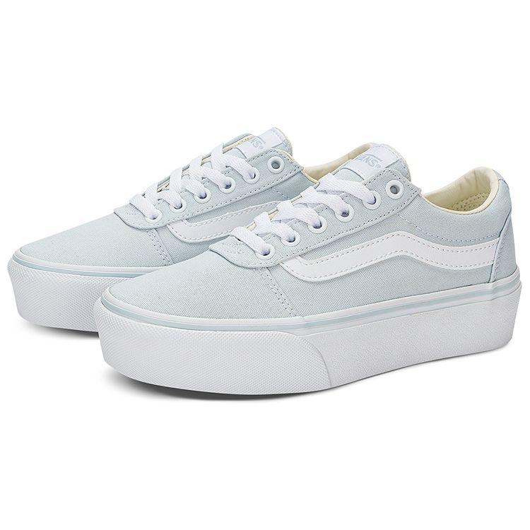 Vans Ward Slip Resistant Durable Lightweight Low Top Skate Shoes Women Sneaker Blue White VN0A3TLCBGW