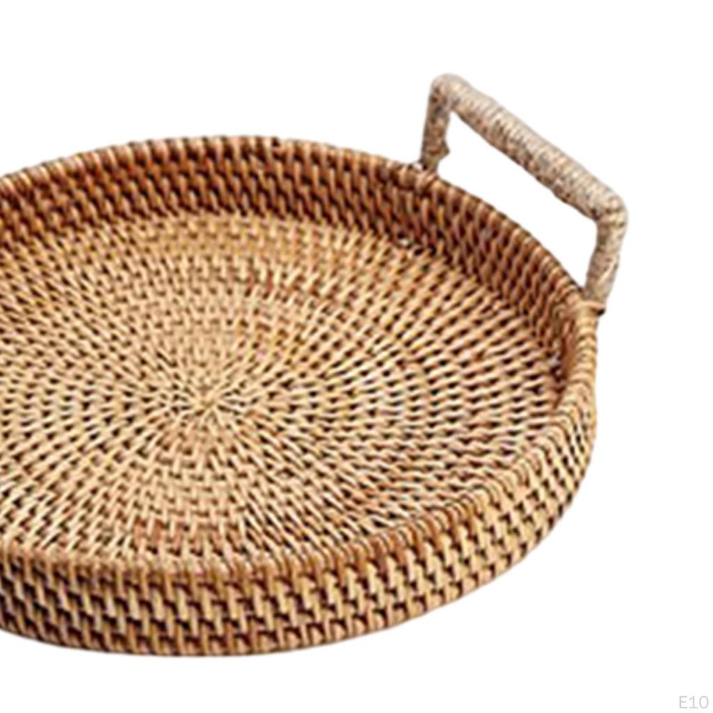 Handcrafted Bamboo Serving Tray with Stylish Wooden Handles