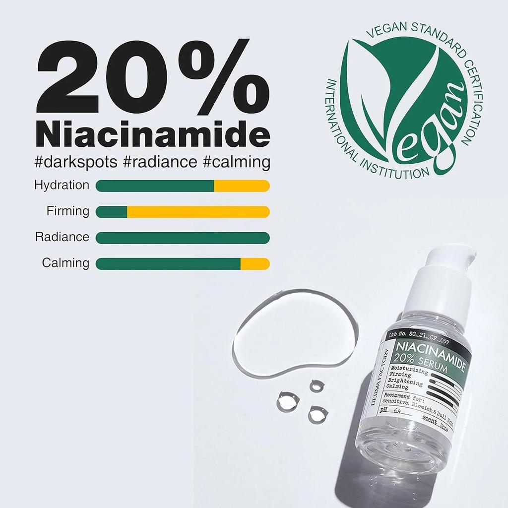 The Derma Factory Niacynamid 20% Serum Rozjaśniające 30ml