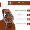 Arabic Imitation Military Luminous Large Nylon Brown Men's Wristwatch, Waterproof, Luminous Numerals, Watch, Outdoor, 24-Hour Pointer, Quartz, Dial,