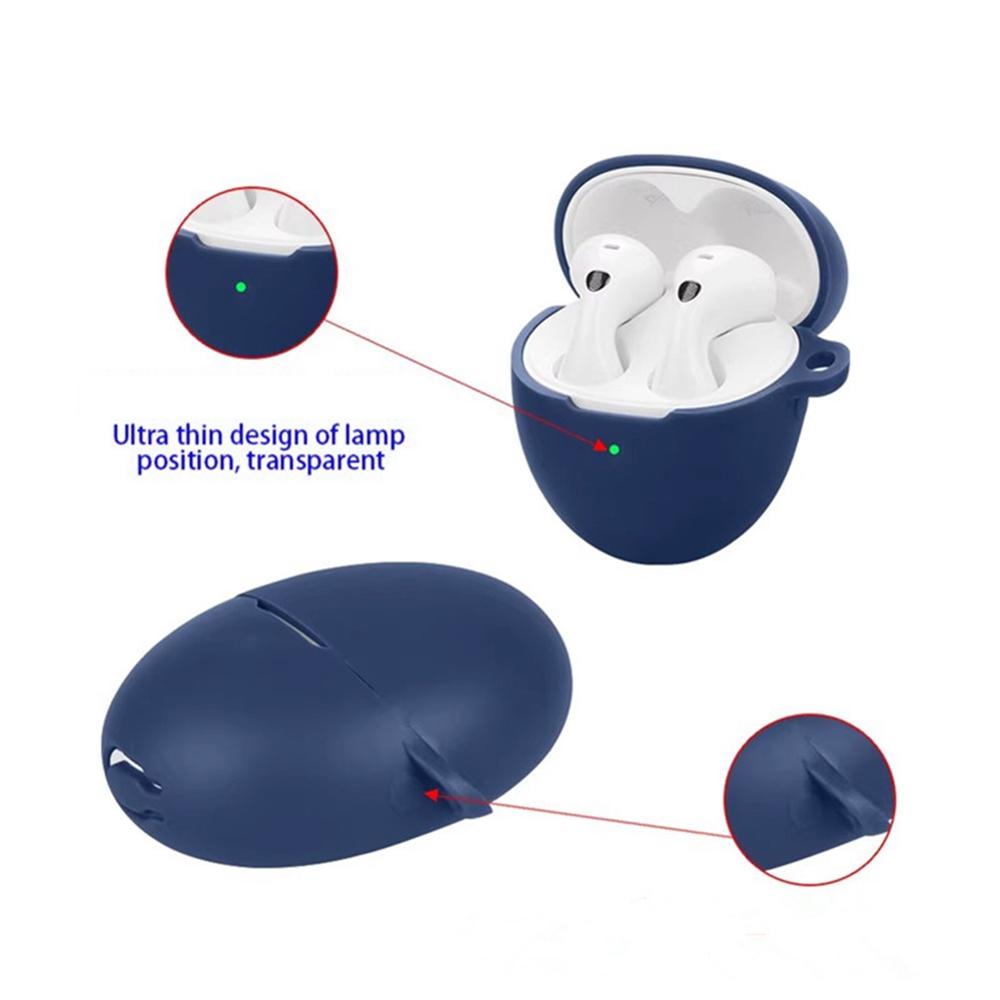 For Huawei FreeBuds 6 Silicone Case Wireless Earphones Protective Cover with Anti-Lost Buckle