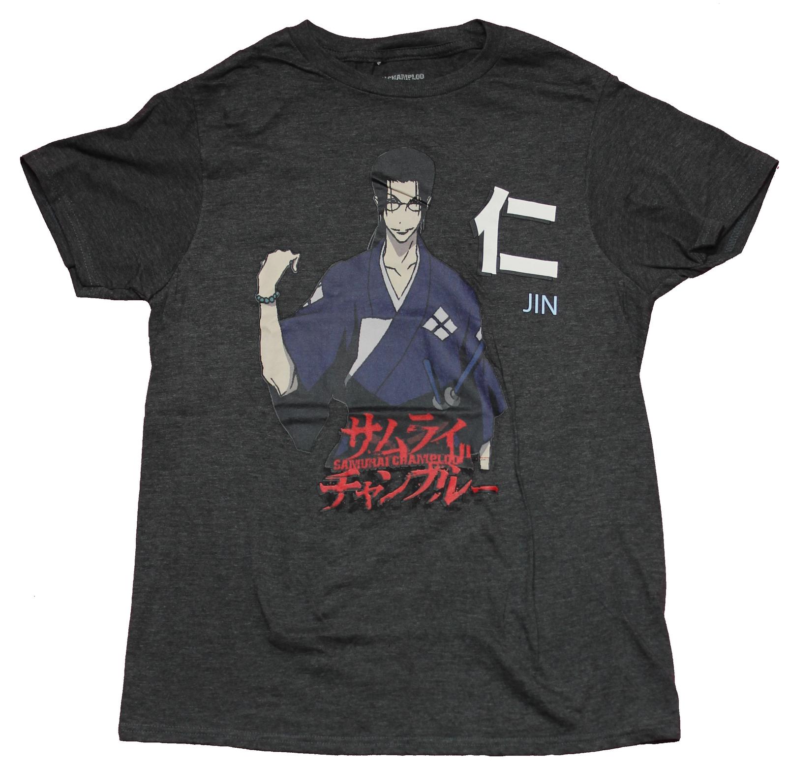 Samurai Champloo New Adult T-Shirt - Jin Sce Over Logo XXXL