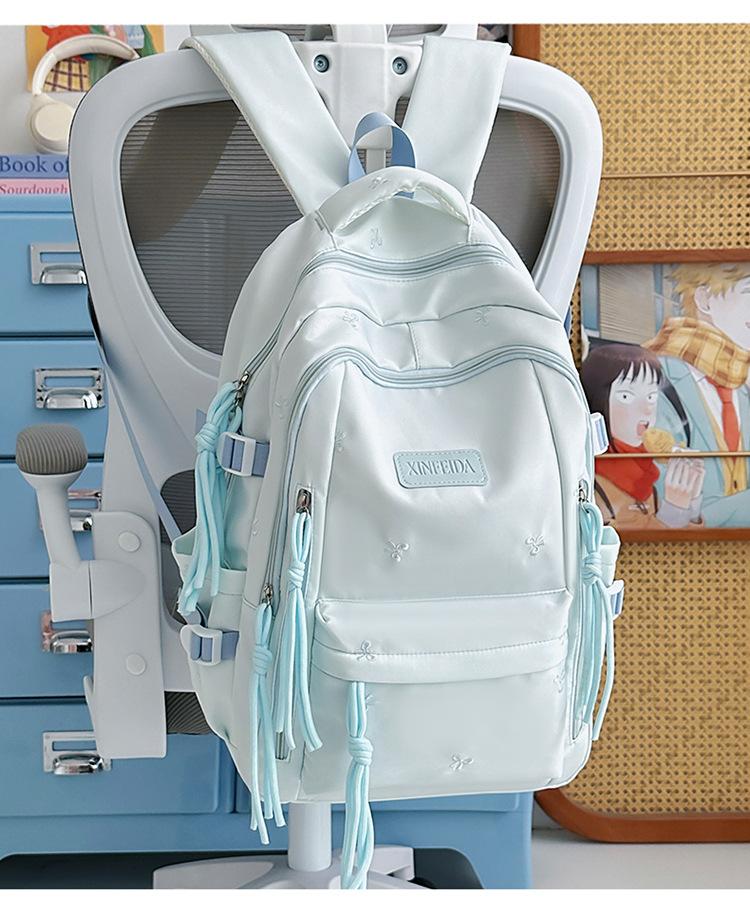 Schoolbag Junior high school student schoolbag Korean version sweet high-value bow student multi-layer burden reduction backpack casual backpack