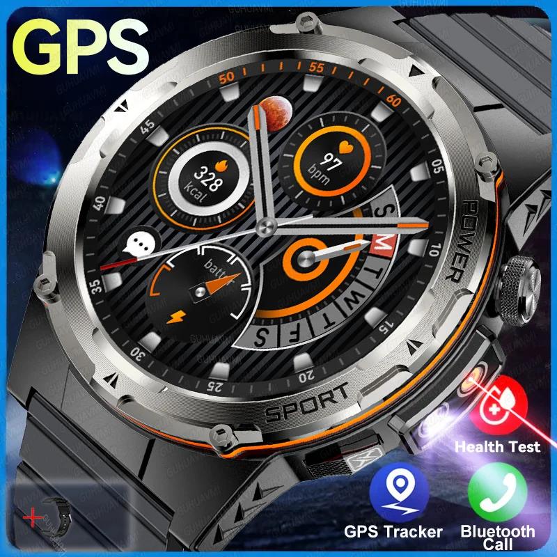 New Military GPS Smart Watches Men 3ATM Waterproof 24/7 Health 100+ Sport Modes Built-in NFC BT Call Smartwatch