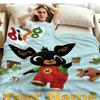 1PC Bing Custom Name Patterned Flannel Blanket Suitable For All Seasons for Home Decor Warmth and Comfort Gifts Holiday Present