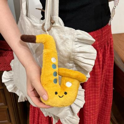 Cute Saxophone Musical Instrument Doll Xiaohongshu Same Musical Instrument Plush Toy Girls Bag Plush Pendant Gift