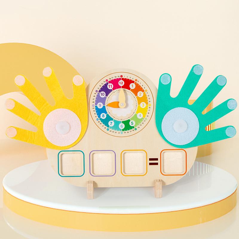Children's Math Teaching Aids for Learning Addition and Subtraction, Clock, Finger Math, Cognitive and Educational Toys