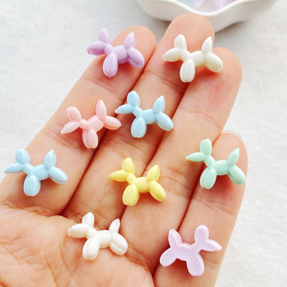 30pcs Resin Colorful 3D Cute cartoon balloon puppy Nail Art Flatback Rhinestone Scrapbook DIY Wedding Jewelry Crafts