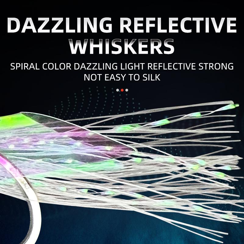 MIX 5PCS/BAG 5 Hooks Sabiki Rigs Saltwater Fishing Lures Bait Rigs Real Fish Skin String Hook Mackerel Glow Sabiki Rigs