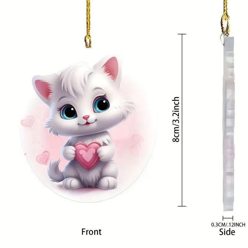 Acrylic Whimsical Bunny Car Charm With Heart Design For Fun And Stylish Decoration Auto