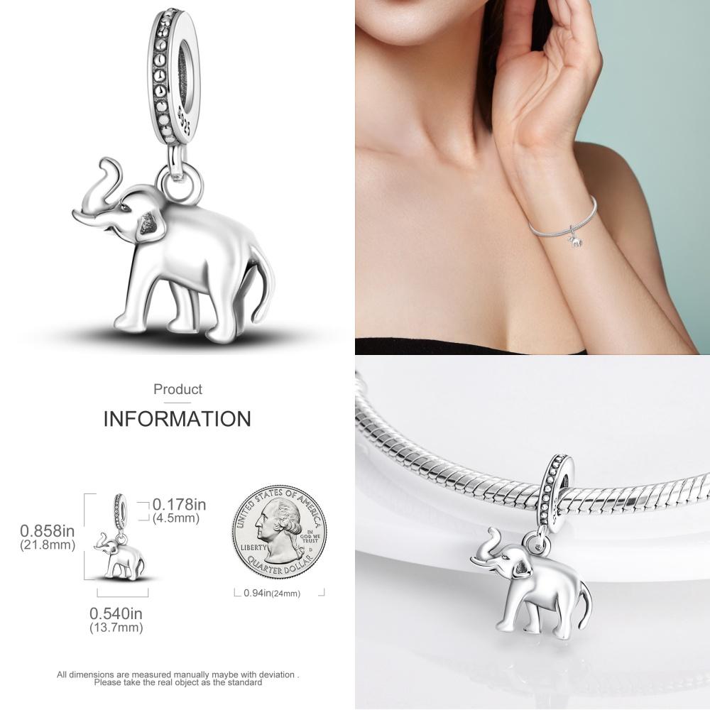 Echte kupferfarbene Elefanten-Anhängerperlen passend für feine Original-Armbänder feiner DIY-Geburtstagsschmuck für Frauen