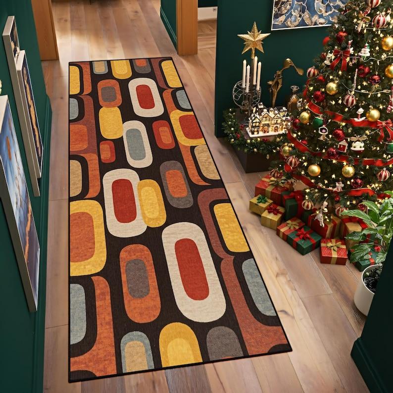 

Geometric Pattern Hallway Runner Floor Mat Rugs Carpets Home Decoration Non Slip Washable Area Rug Textured Design Bedroom Decor 40X120CM