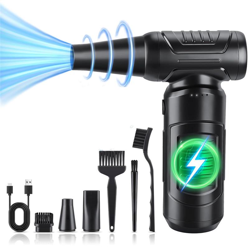 A96I-Compressed Air Duster, 180000RPM High-Speed 3 Gear Electric Air Duster, Cordless Air Blower Portable Jet Dry Blower