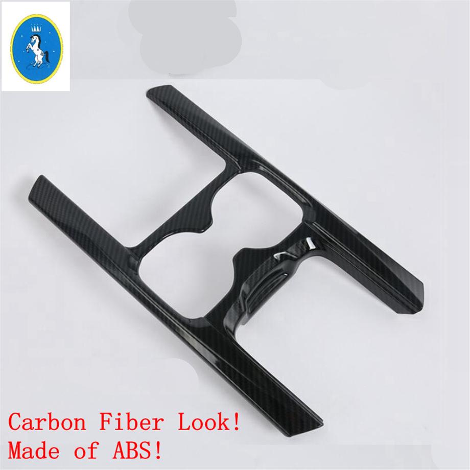 Carbon Fiber Car Front Central Control Water Cup Holder Frame Cover Trim ABS Interior Accessories For Honda CRV CR-V 2017 - Carbon Fiber Look