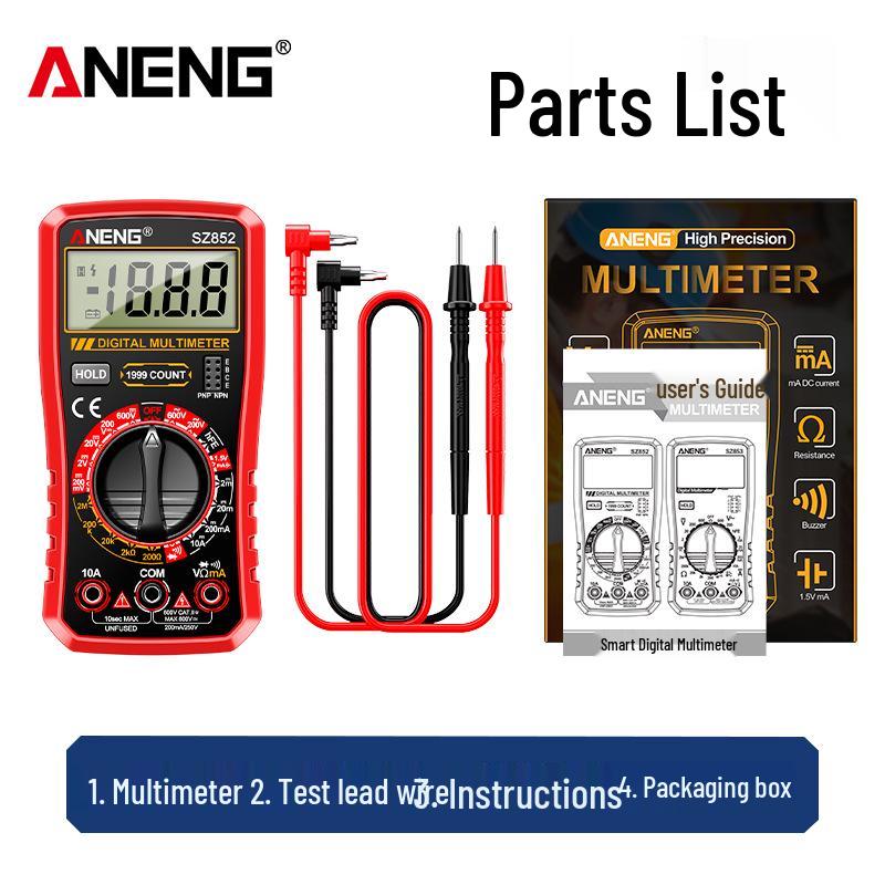 High-Precision Digital Multimeter for Electricians: Multi-Function, Portable, Data Hold Feature