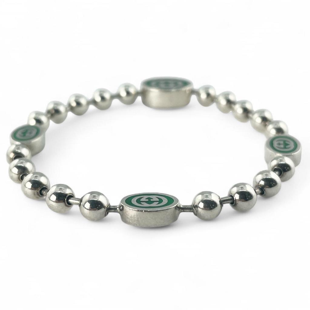 GUCCI bracelet Interlocking G Ball Chain Silver AG925 Women 17 Used