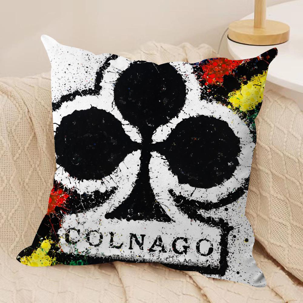 Racing C-ColnagoS BicycleCushion Cover Soft Plush Fabric Double-Sided Printed Sofa Cushion Cover for All Seasons Home Decor Gift